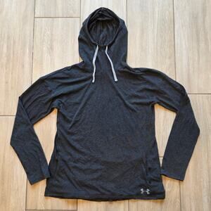 Under Armour HeatGear Hoodie Womens Large Gray Lightweight Loose Fit